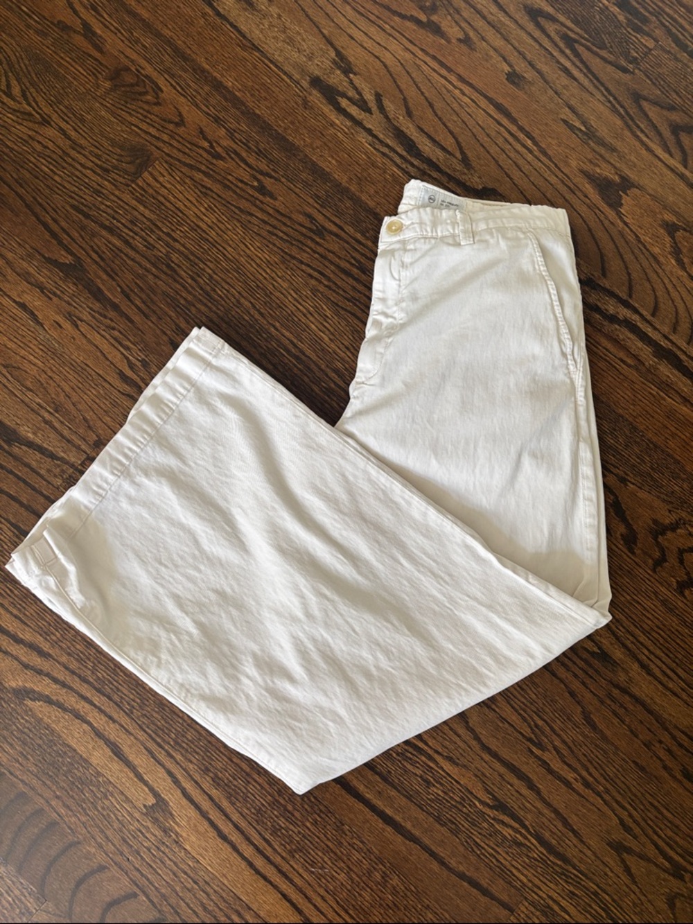 Ag Adriano Goldschmied Caden wide leg tailored fit pants off-White/Cream 31